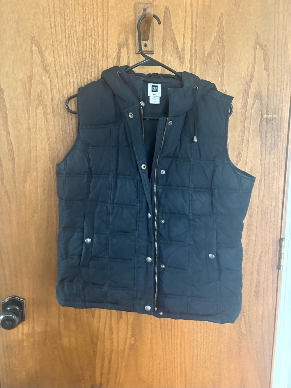 GAP Navy Quilted Hooded Puffer Vest